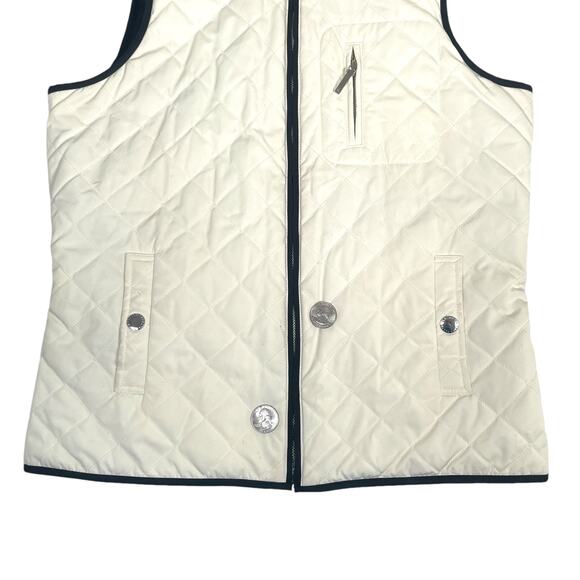 Lauren Ralph Lauren Womens Petite Small Quilted Reversible Vest Black White P/P - Picture 7 of 12